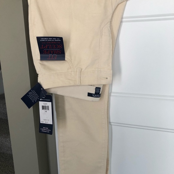 NWT Women’s Chaps Straight Leg Corduroy Pants. Size 14. Ivory - Picture 5 of 7